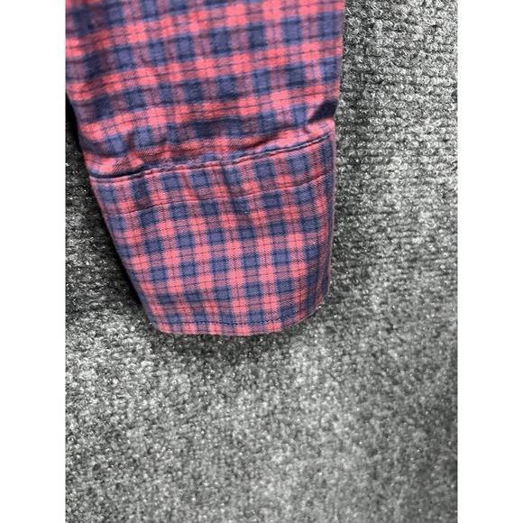 Charles Tyrwhitt COTTON SLIM FIT Mens Size S Blue Red Plaid Dress Shirt - Picture 4 of 10